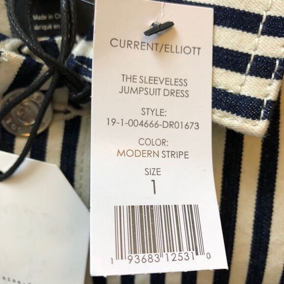 Current/Elliott The Sleeveless Jumpsuit Dress, NWT, sz 1 (US 4), Navy blue - Picture 9 of 11